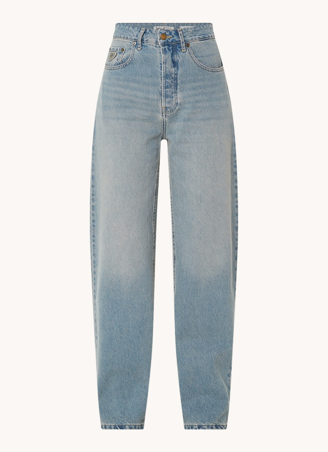 Lois Maya high waist straight leg jeans met medium wassing - voorkant indigo