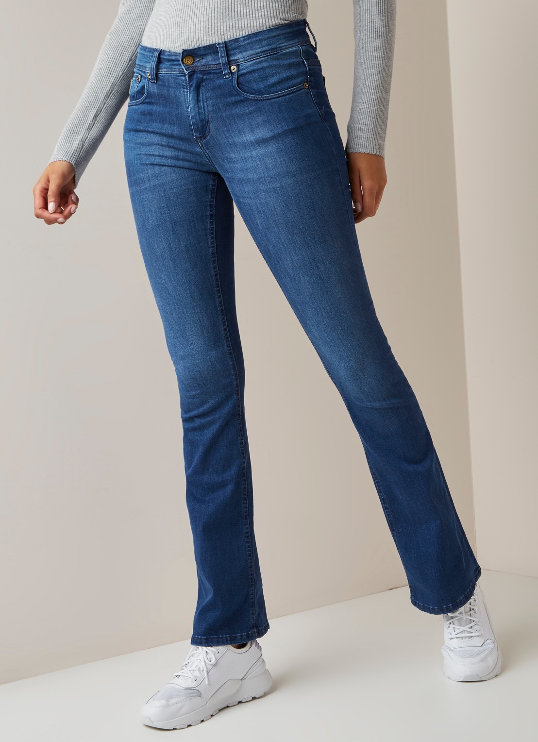 Lois Melrose mid waist flared jeans - detail 5 indigo