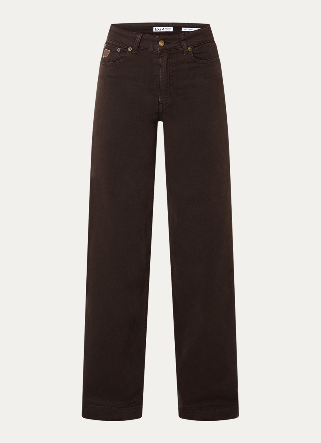 Lois Mistral high waist straight fit jeans met gekleurde wassing - voorkant 4 chocoladebruin