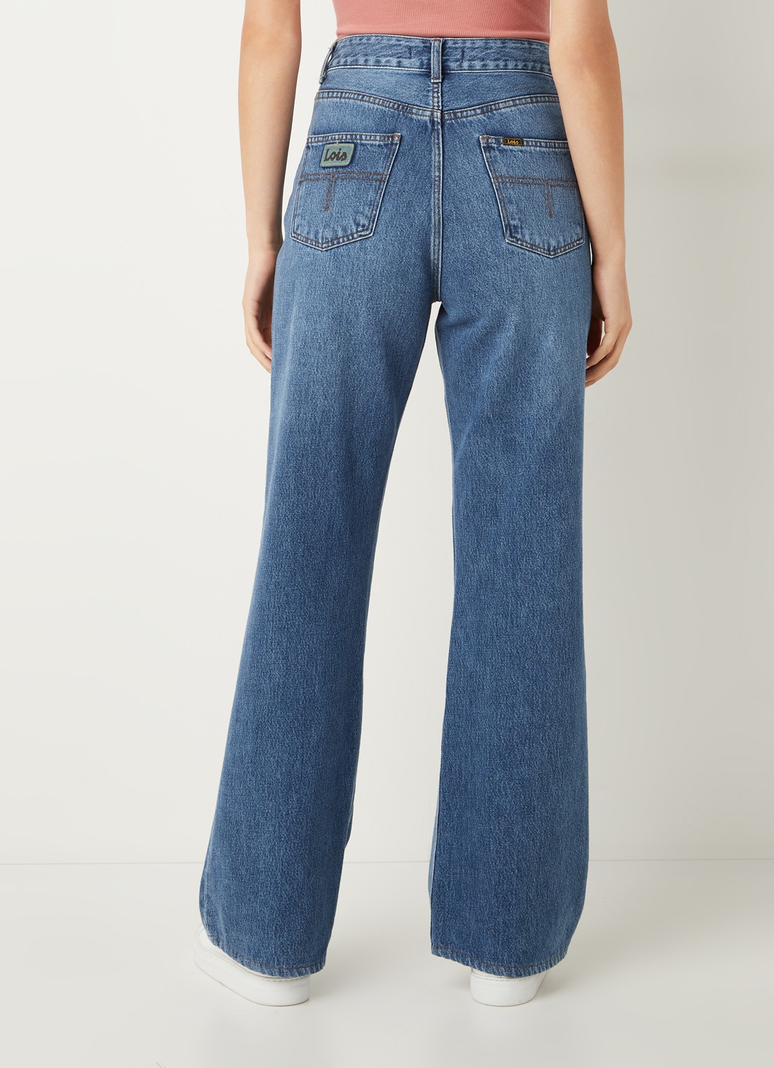 Lois Ninette high waist loose fit jeans met medium wassing  - achterkant 5 indigo