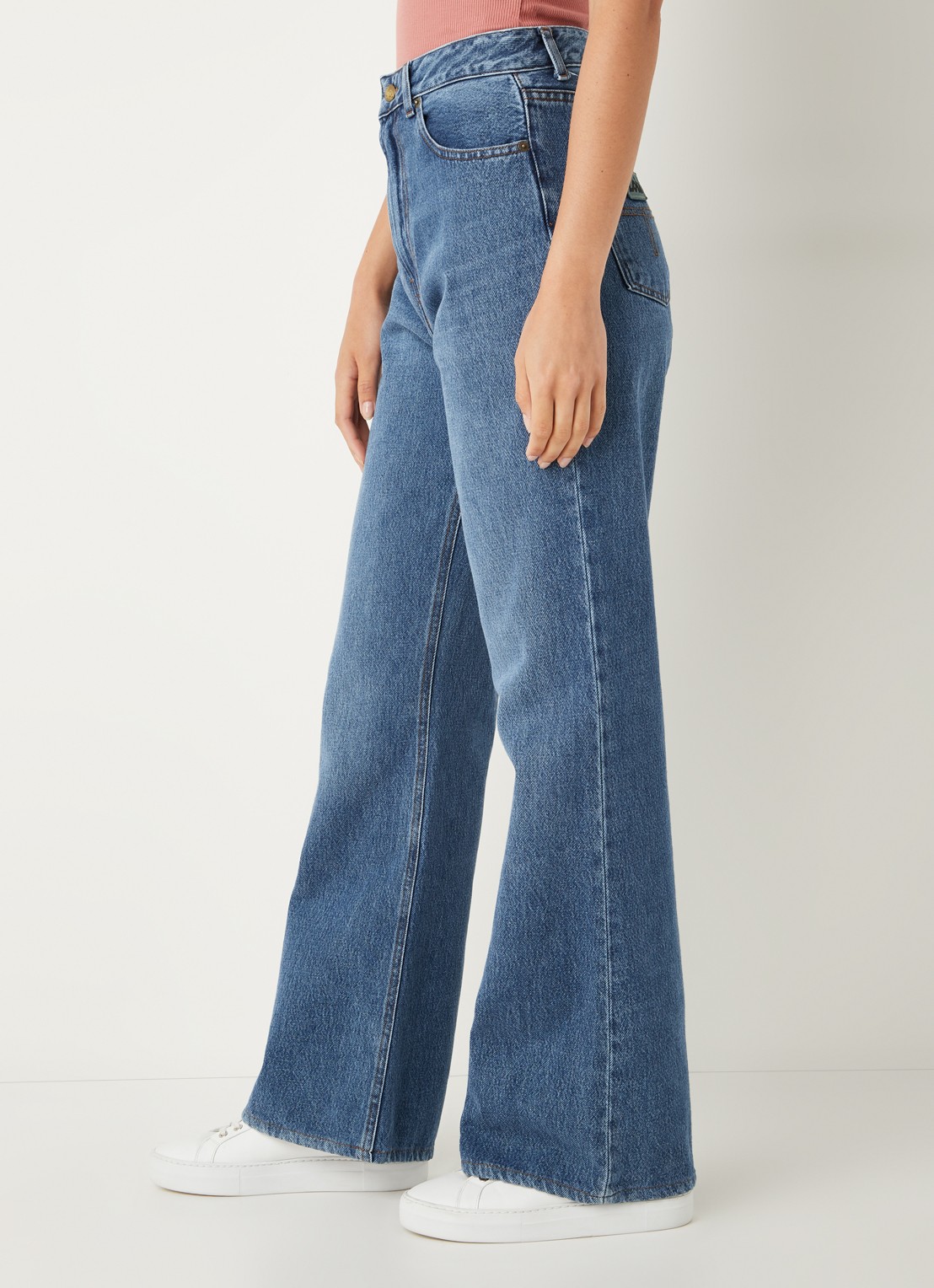Lois Ninette high waist loose fit jeans met medium wassing  - detail 2 indigo