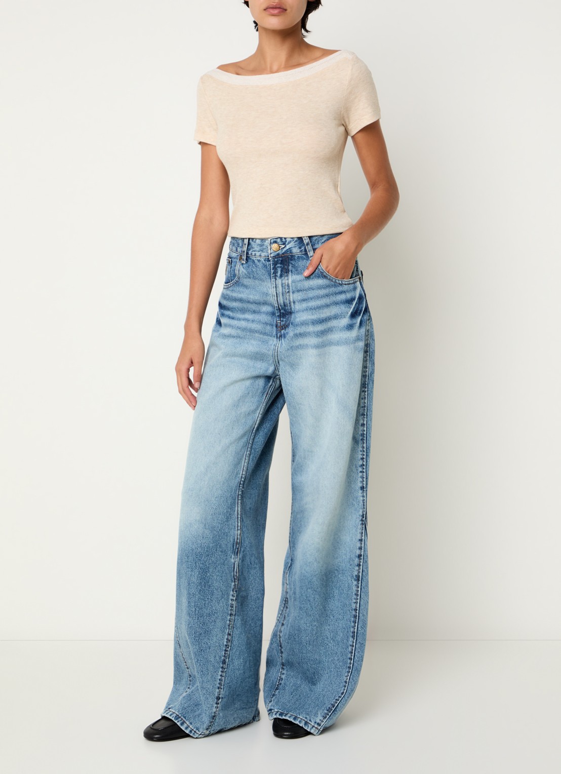Lois Skater high waist flared fit jeans met steekzakken - voorkant 3 jeans