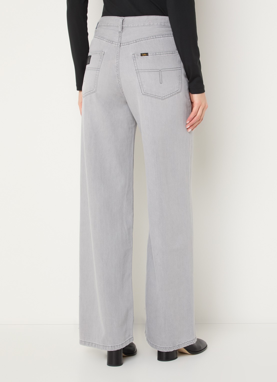 Lois Skater high waist loose fit jeans met gekleurde wassing - achterkant grijs