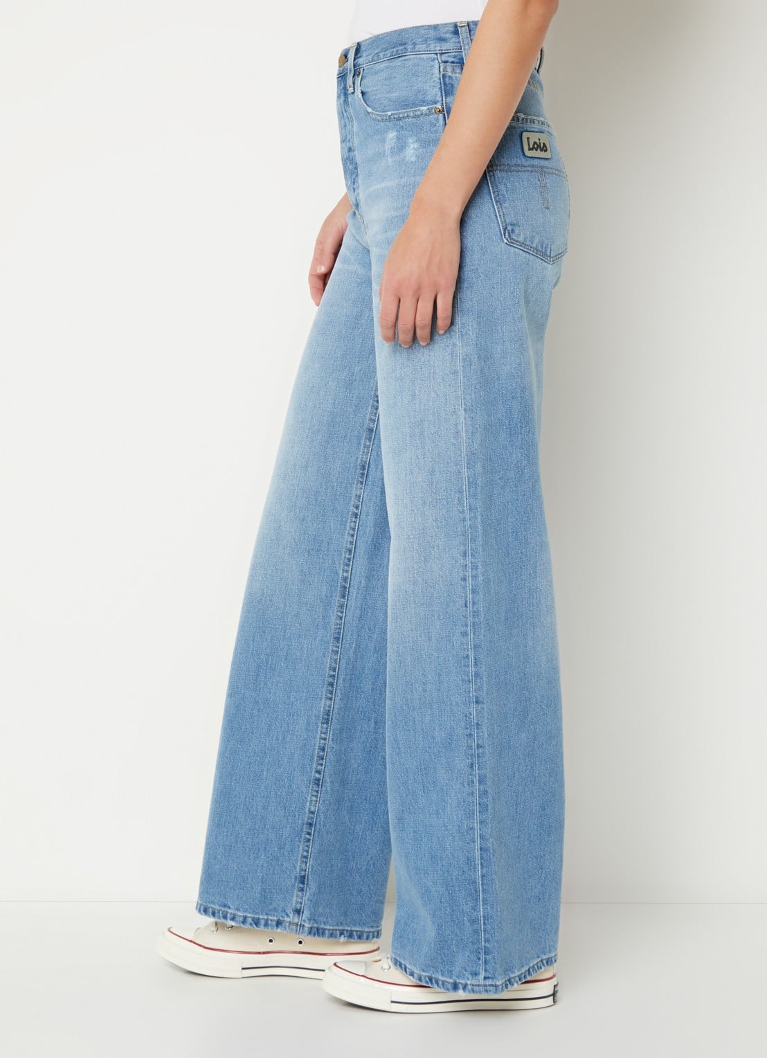 Lois Skater high waist loose fit jeans met lichte wassing - detail 5 indigo