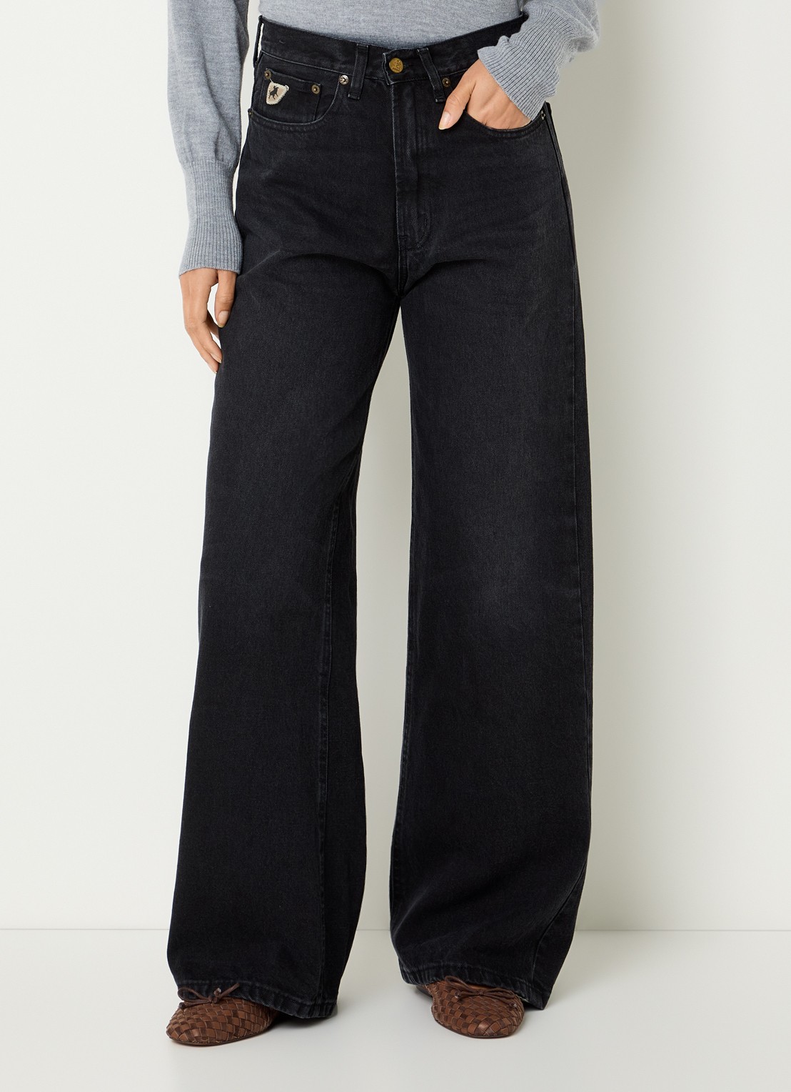 Lois Skater Loose-Z mid waist loose fit jeans met steekzakken - detail 4 zwart