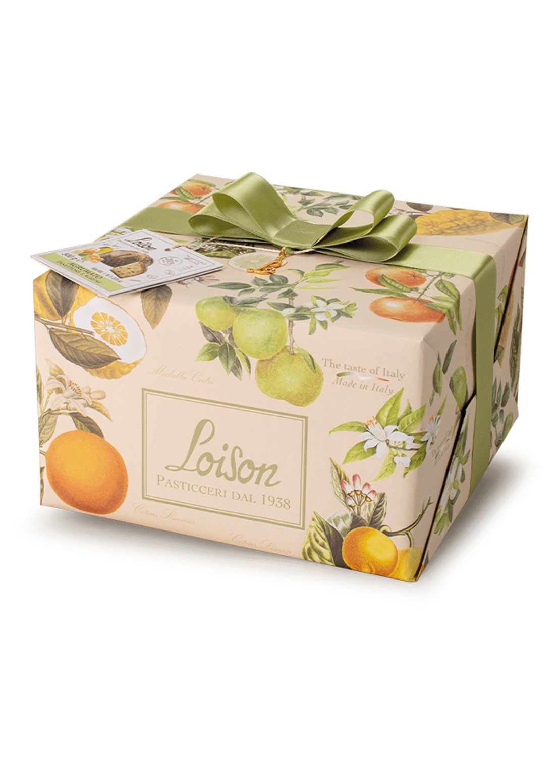 Loison Frutta e Fiori 5 Citrus panettone 500 gram - voorkant beige