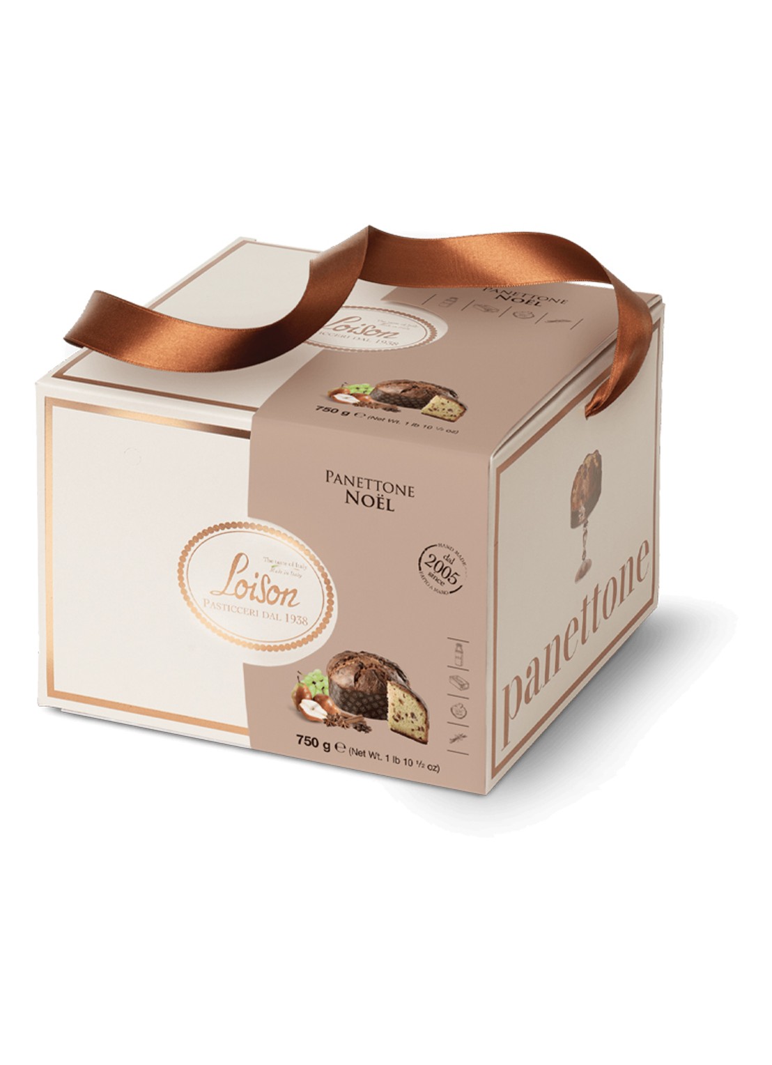 Loison Noël panettone 750 gram - voorkant beige