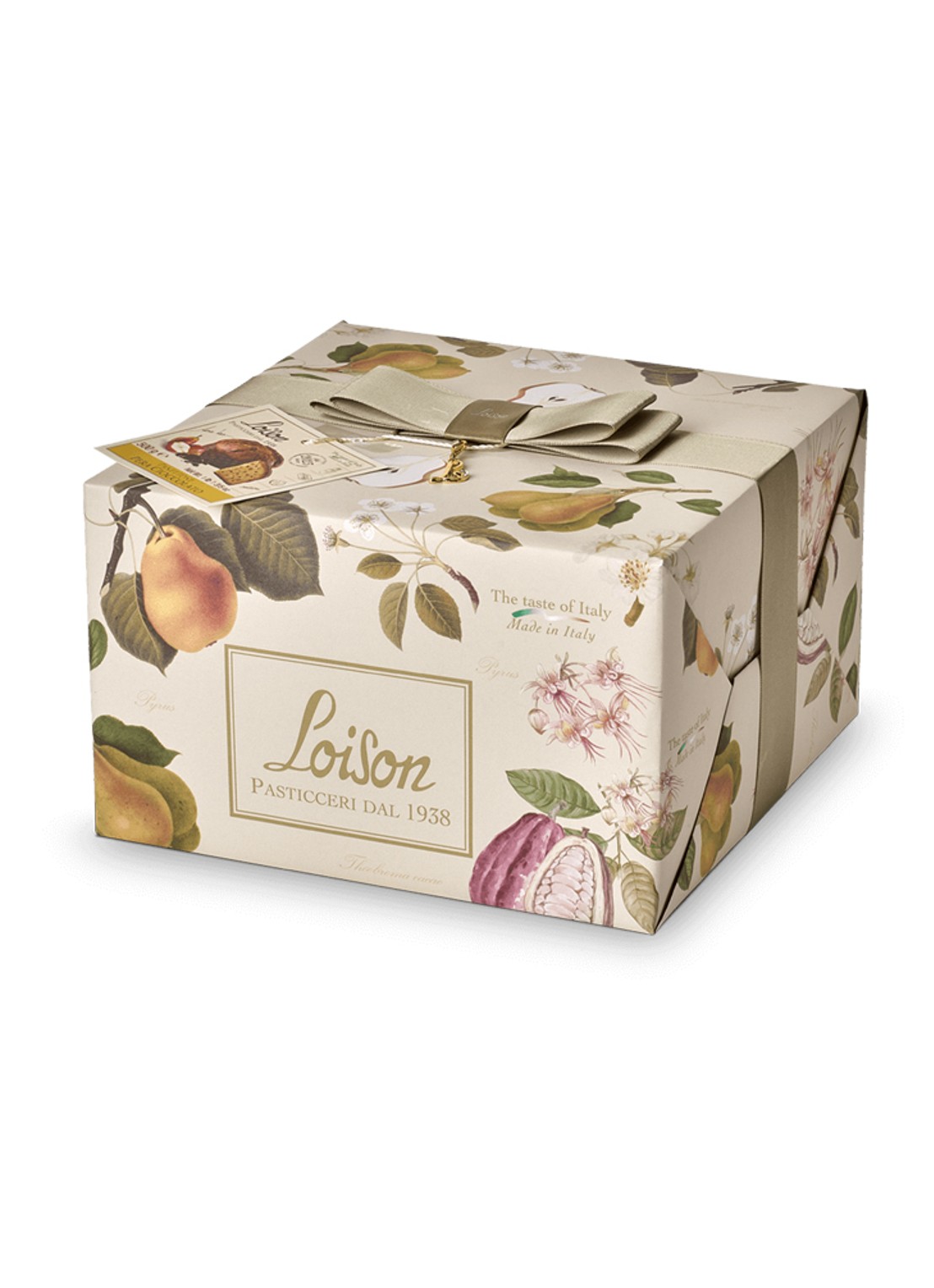 Loison Pear & Chocolate panettone 500 gram - voorkant beige