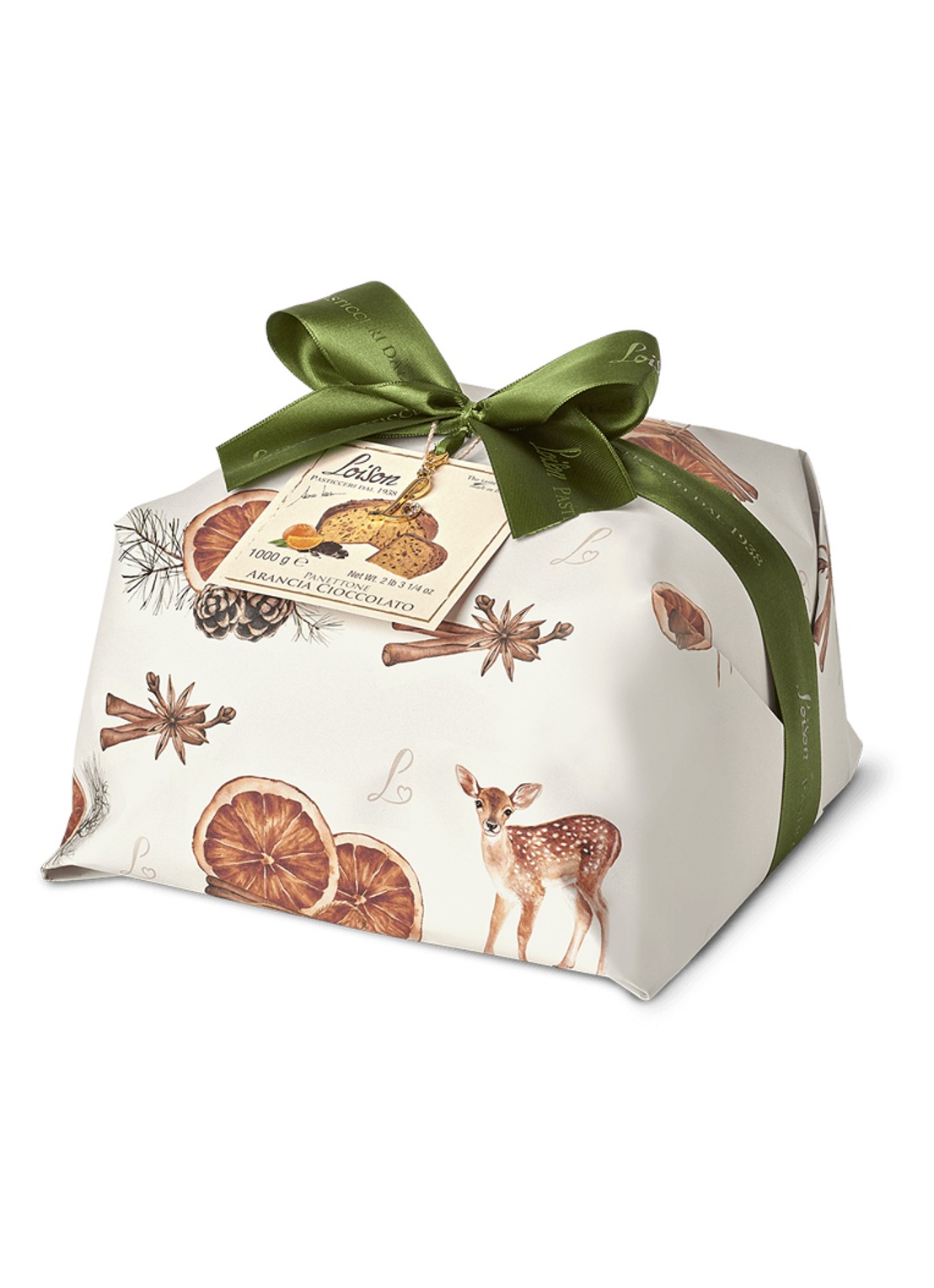 Loison Royal Orange & Chocolate panettone 1000 gram - voorkant 2 beige