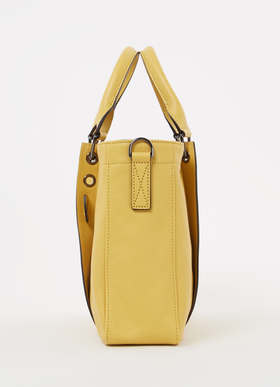 Longchamp 3D handtas S van kalfsleer - detail 4 mosterd
