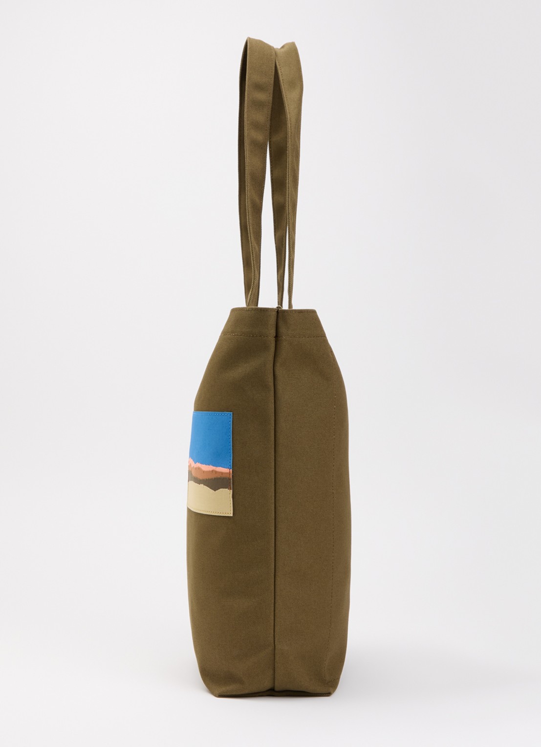 Longchamp Caroline Hélain x Longchamp schoudertas M met leren details - detail 3 olijfgroen