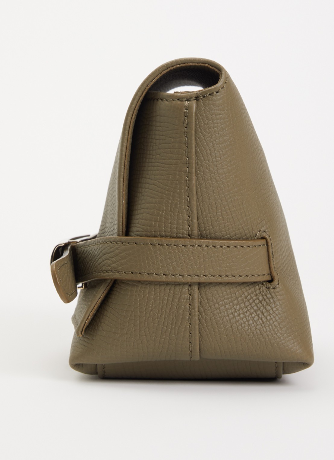 Longchamp Crossbody tas van leer  - detail 2 olijfgroen