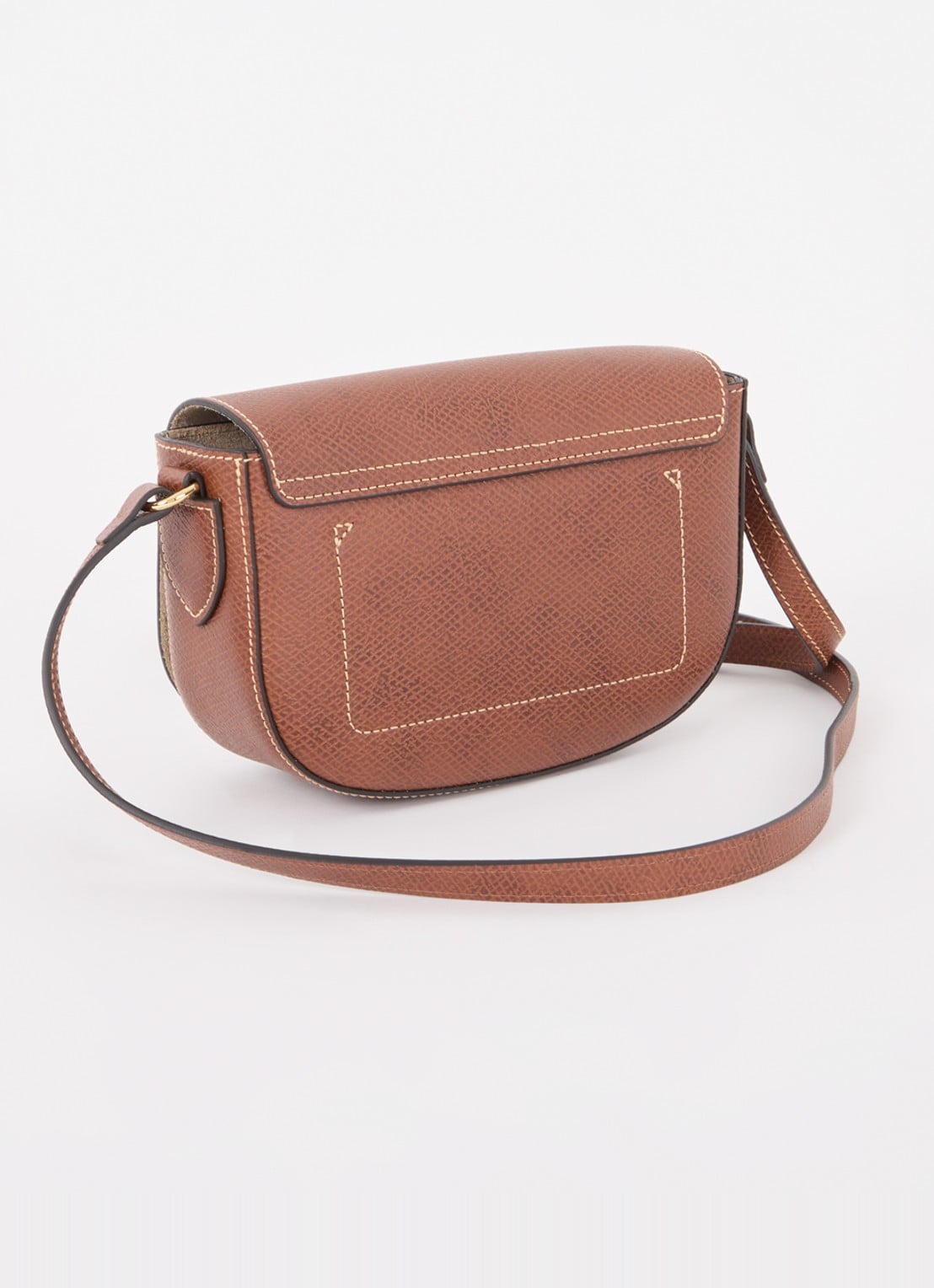 Longchamp Épure crossbody tas S van leer - achterkant roodbruin