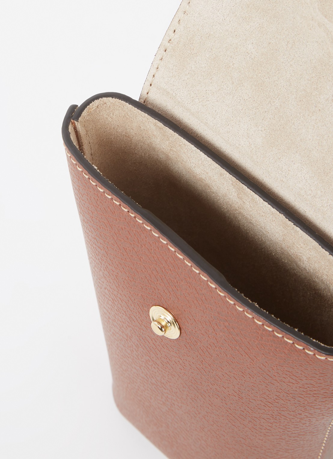 Longchamp Épure crossbody telefoonhoes van leer - detail 3 cognac