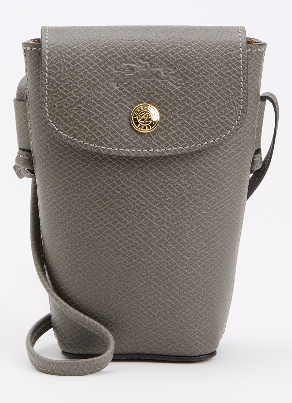 Longchamp Épure crossbody telefoonhoes van leer - voorkant olijfgroen