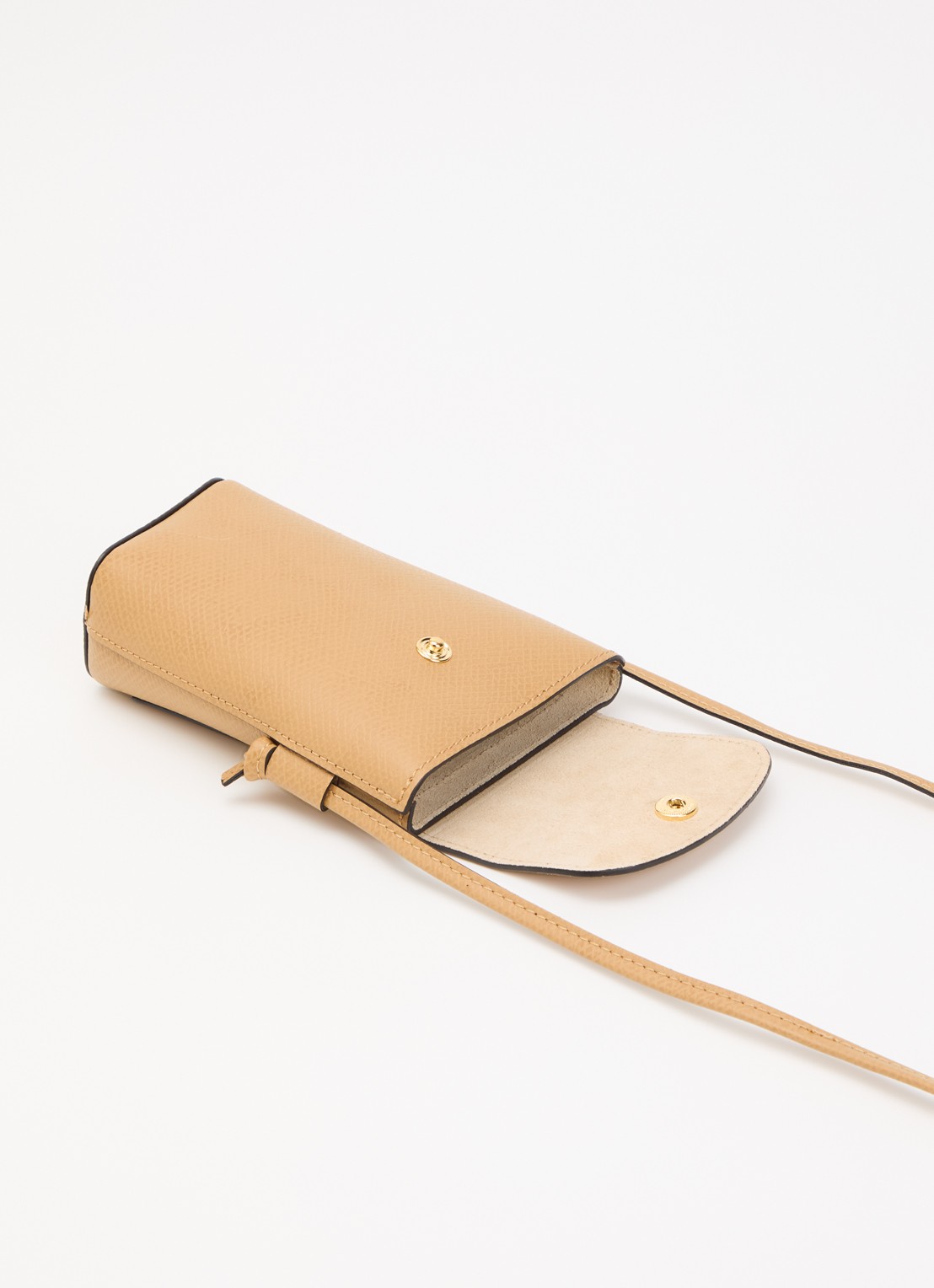 Longchamp Épure crossbody telefoonhoes van leer - detail 2 maisgeel