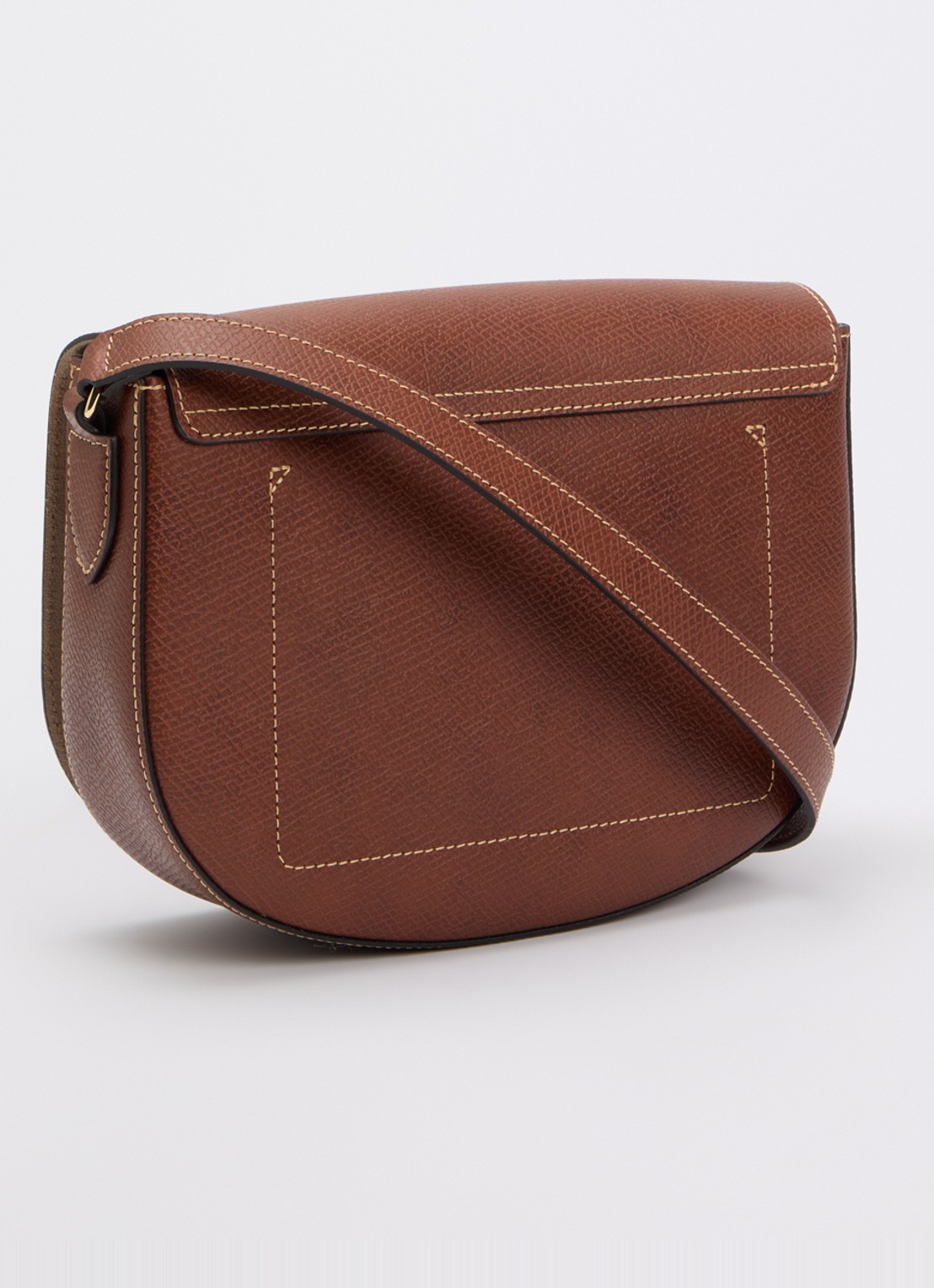 Longchamp Épure crossbodytas M van leer met verstelbare schouderriem  - achterkant 4 roestbruin