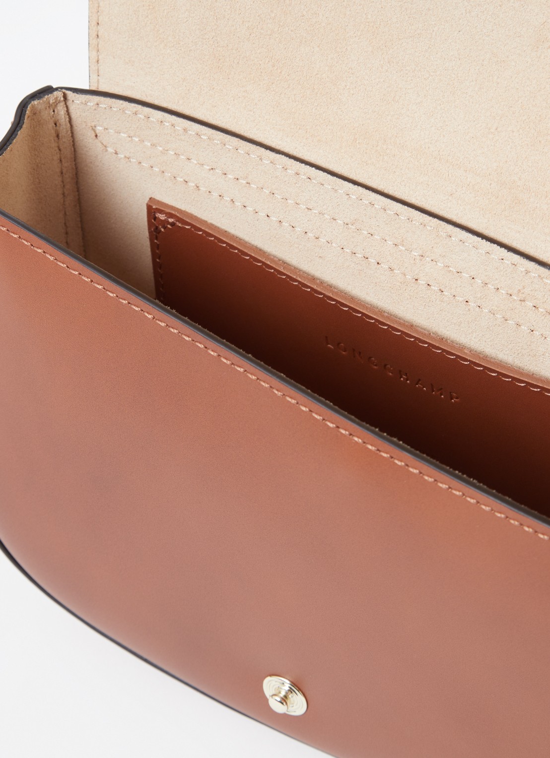 Longchamp Épure crossbodytas S van kalfsleer - detail cognac