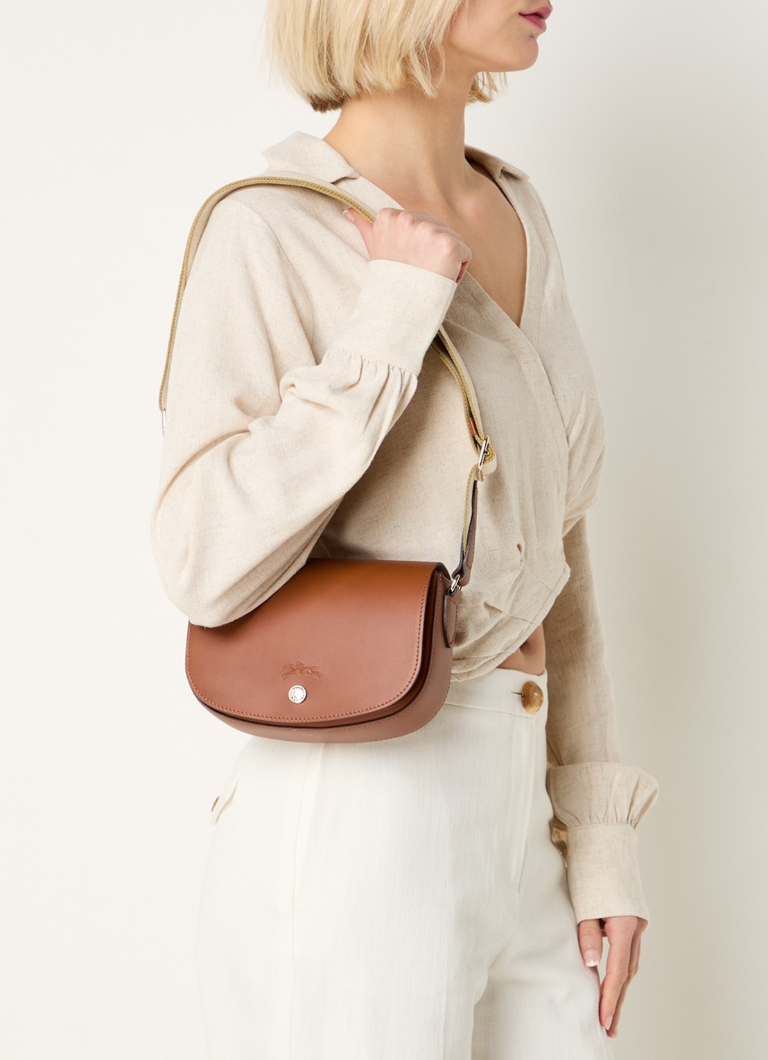 Longchamp Épure crossbodytas S van kalfsleer - voorkant 4 cognac