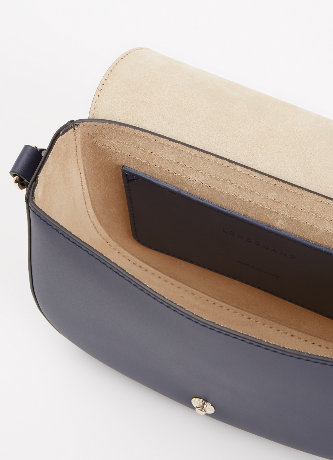 Longchamp Épure crossbodytas S van kalfsleer - detail 4 donkerblauw