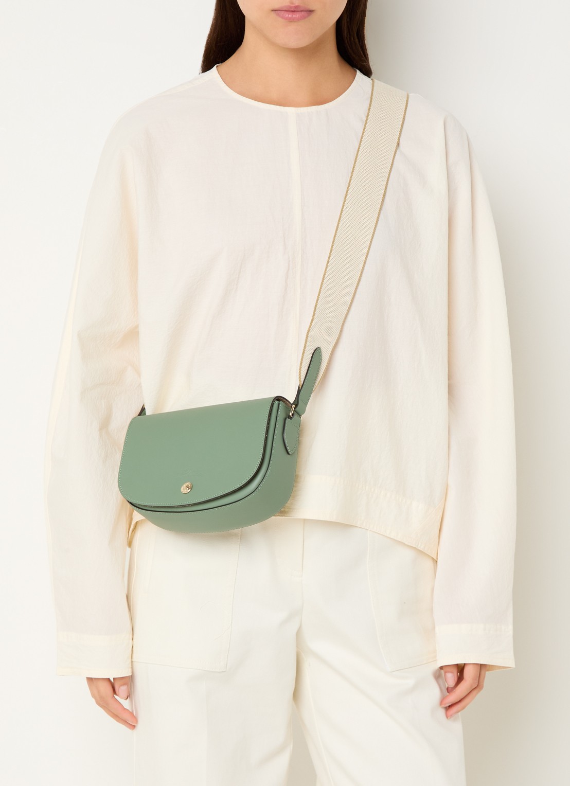 Longchamp Épure crossbodytas S van kalfsleer - voorkant 5 groen