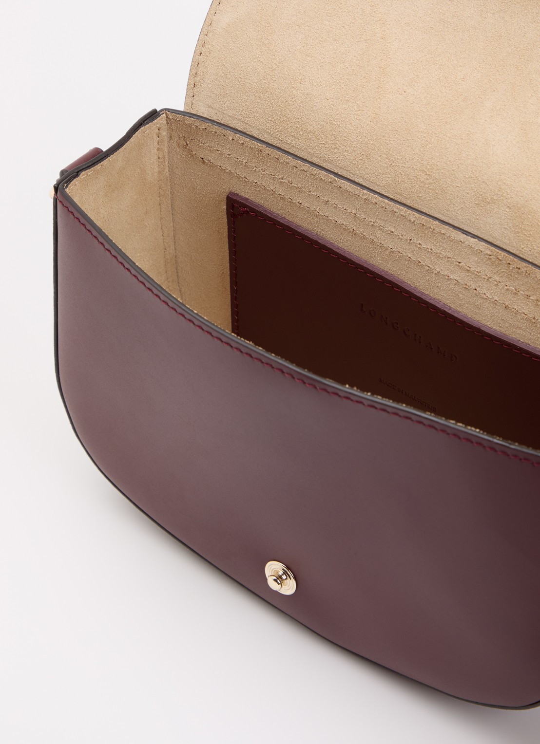 Longchamp Épure crossbodytas S van kalfsleer - detail 3 bordeauxrood