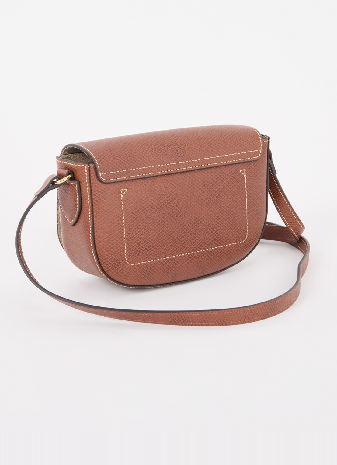 Longchamp Épure crossbodytas S van leer - achterkant roodbruin