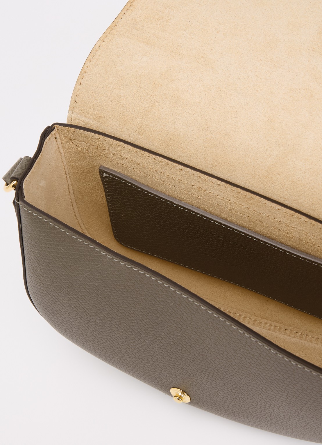 Longchamp Épure crossbodytas S van leer - detail 2 olijfgroen