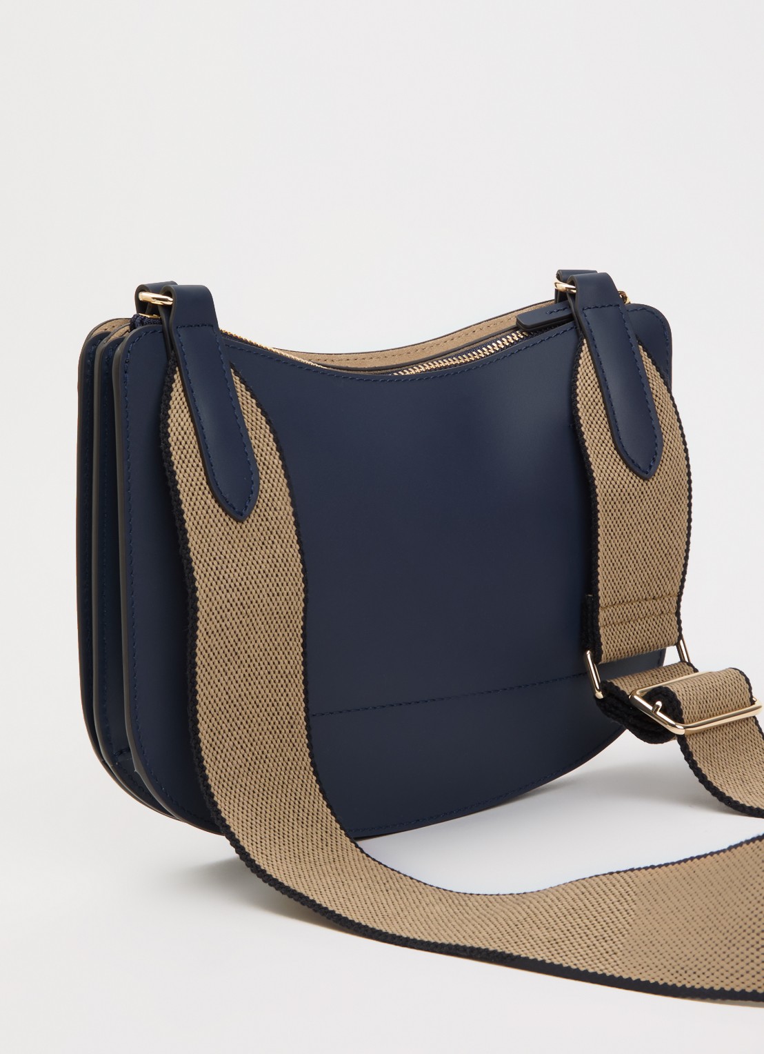 Longchamp Épure crossbodytas van kalfsleer met verstelbare schouderriem  - achterkant indigo