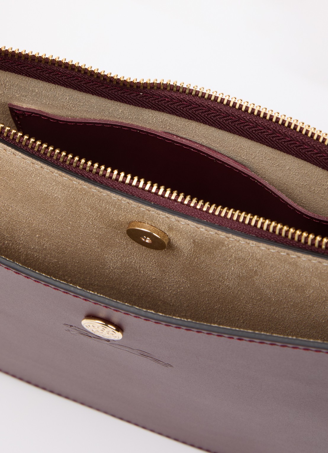 Longchamp Épure crossbodytas van kalfsleer met verstelbare schouderriem  - detail 3 bordeauxrood