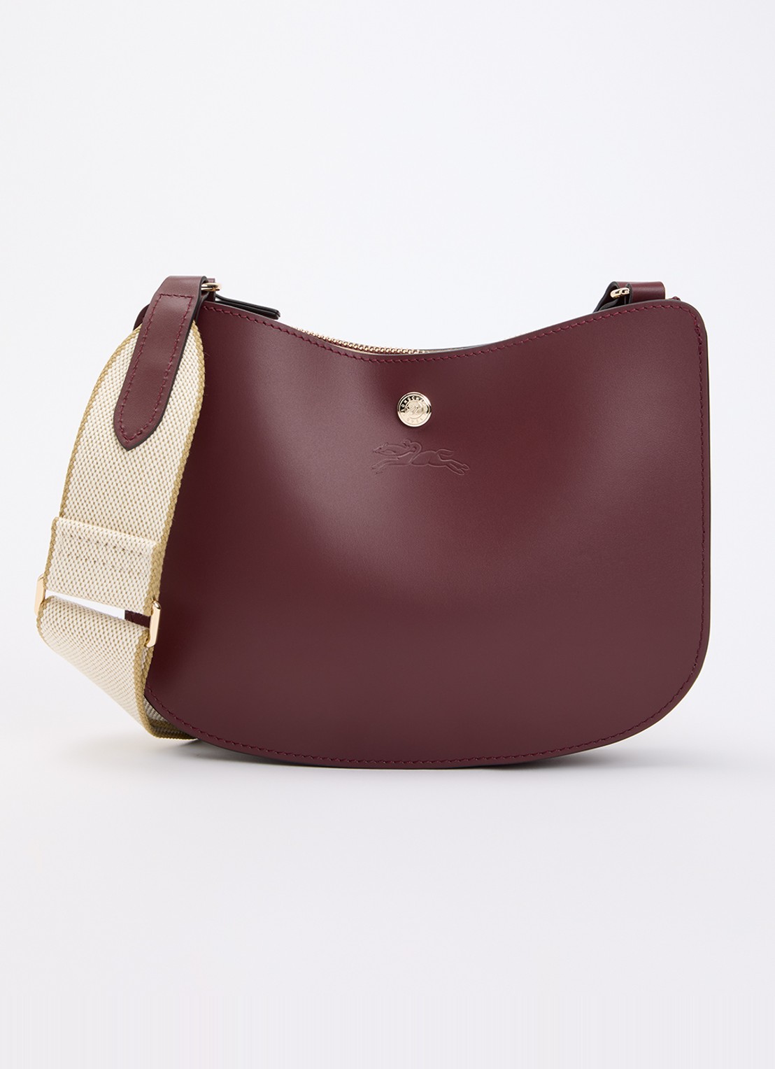 Longchamp Épure crossbodytas van kalfsleer met verstelbare schouderriem  - voorkant 2 bordeauxrood