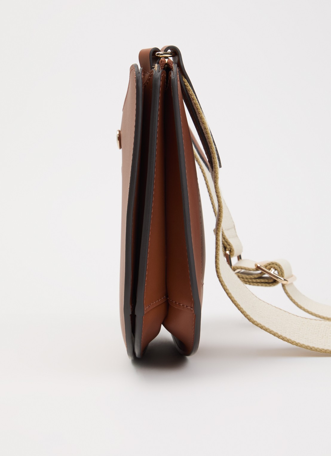 Longchamp Épure crossbodytas van kalfsleer met verstelbare schouderriem  - detail 5 cognac