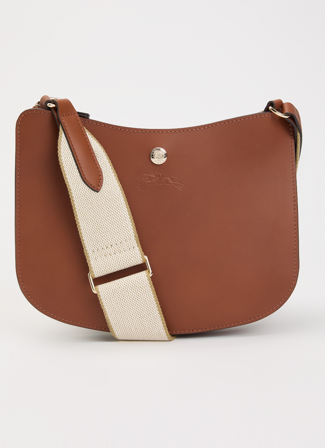 Longchamp Épure crossbodytas van kalfsleer met verstelbare schouderriem  - voorkant 2 cognac