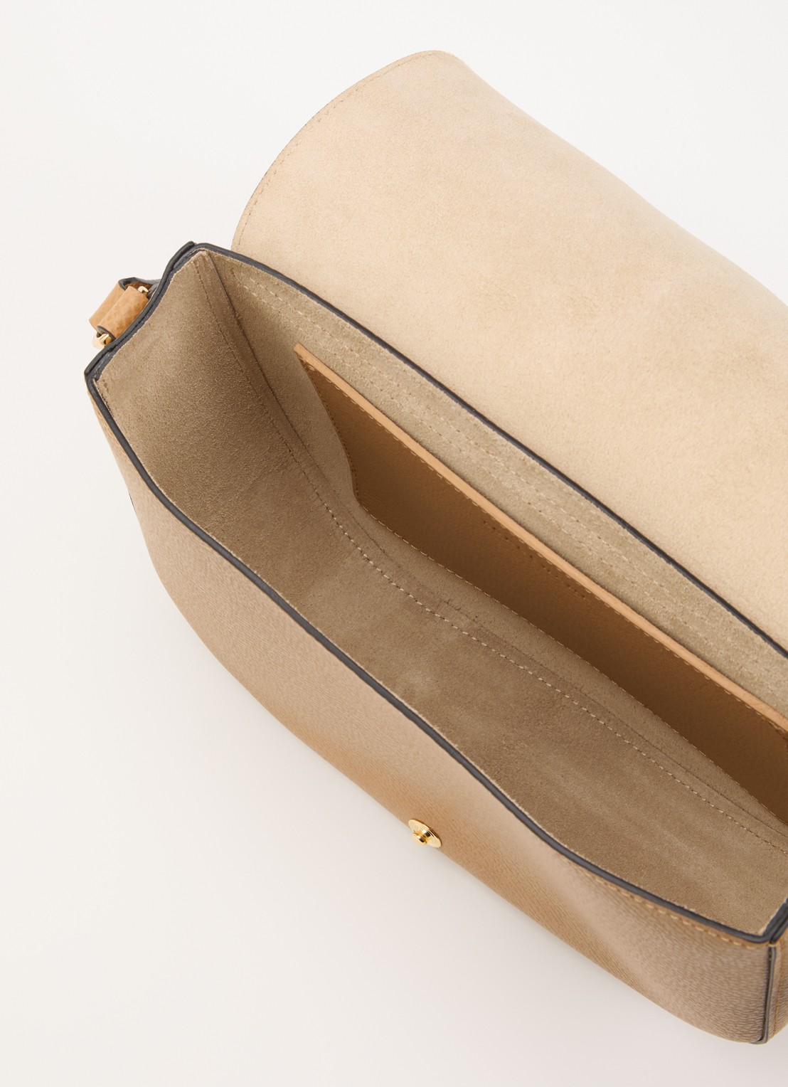 Longchamp Épure crossbodytas van leer met verstelbare schouderriem  - detail 3 taupe