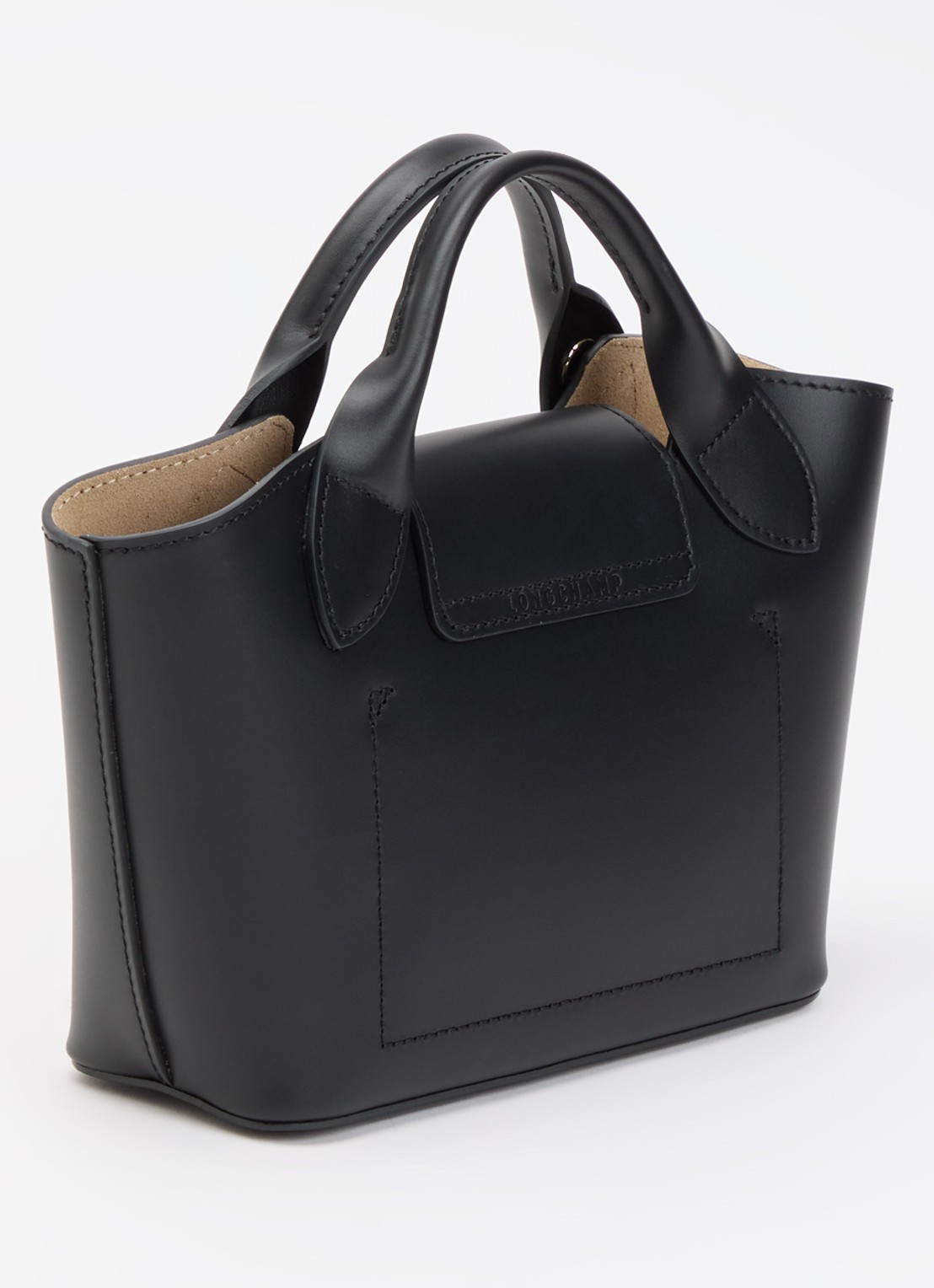 Longchamp Épure crossbodytas XS van kalfsleer met afneembare schouderriem - achterkant zwart