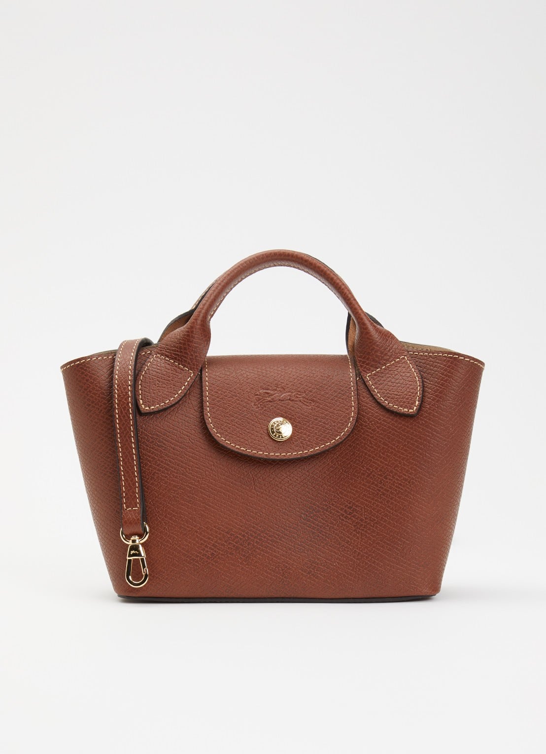 Longchamp Épure crossbodytas XS van leer met afneembare schouderriem - voorkant 5 roodbruin