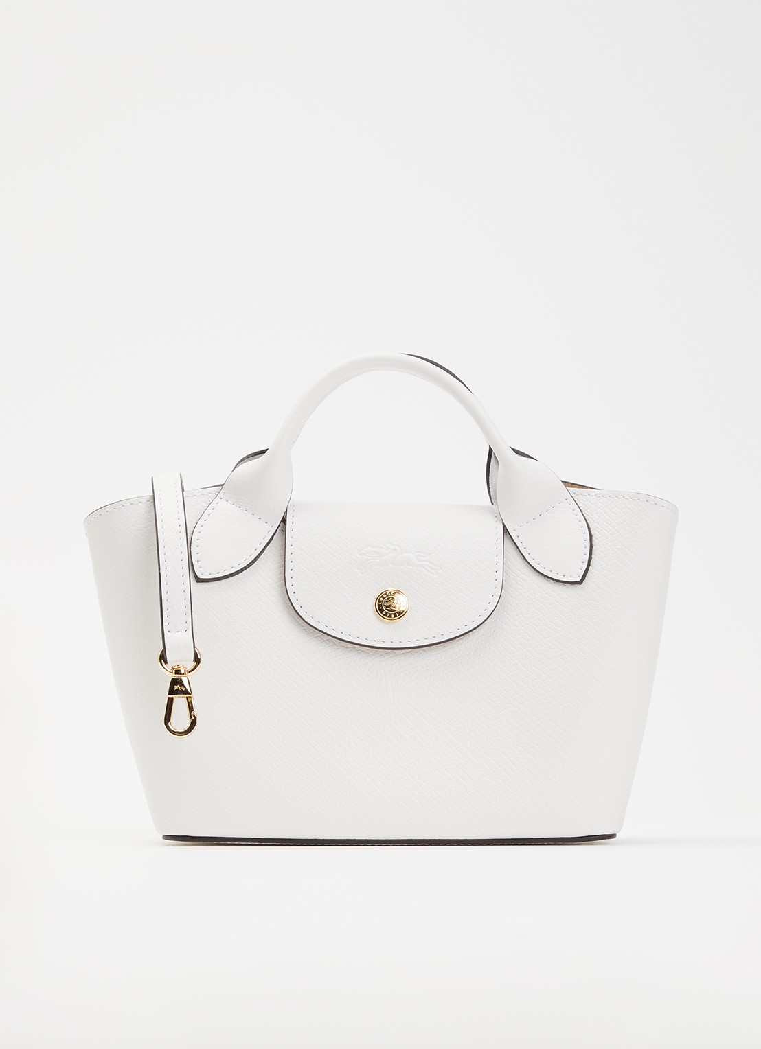 Longchamp Épure crossbodytas XS van leer met afneembare schouderriem - voorkant 5 wit