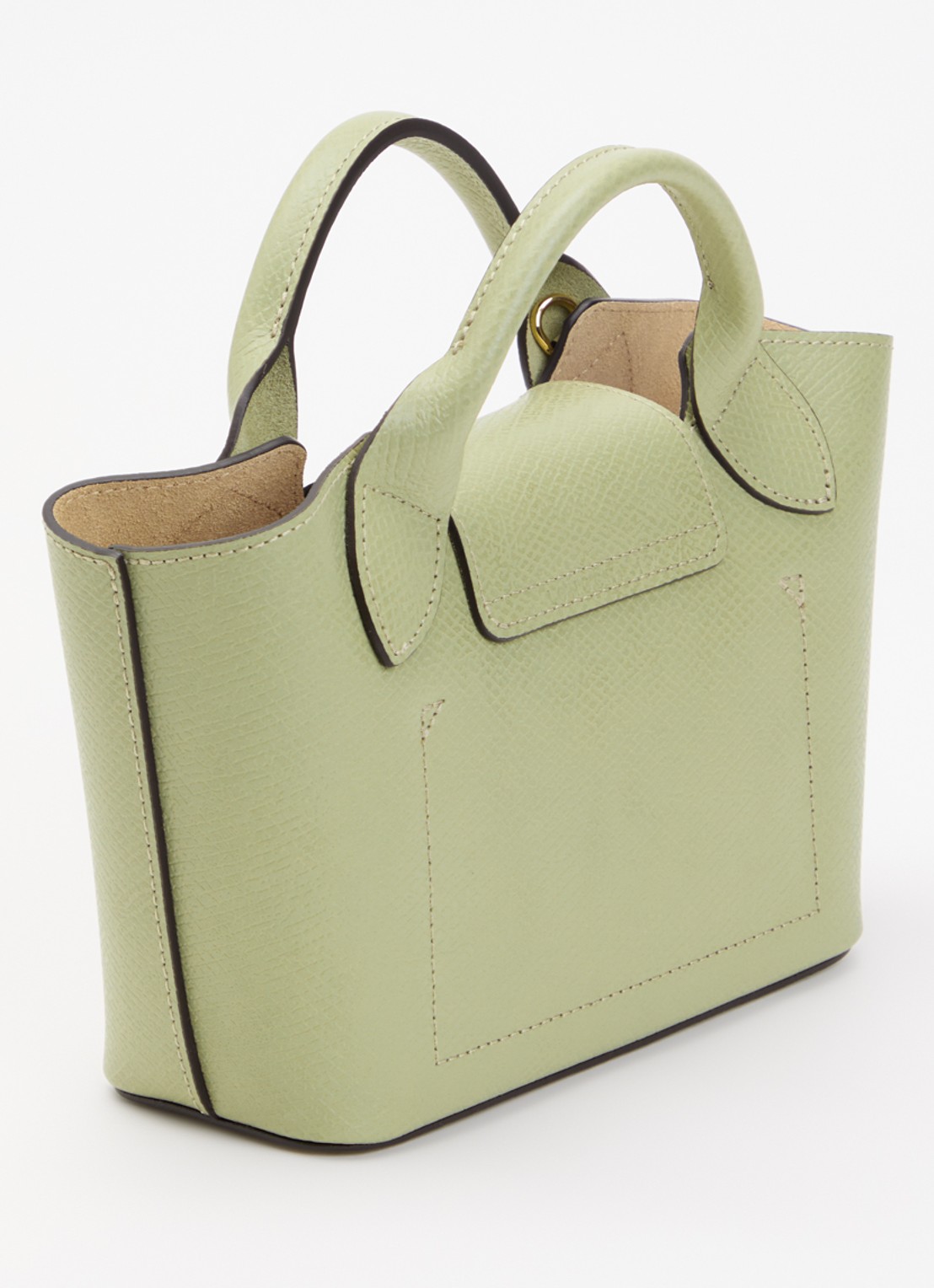 Longchamp Épure crossbodytas XS van leer met afneembare schouderriem - achterkant lindegroen