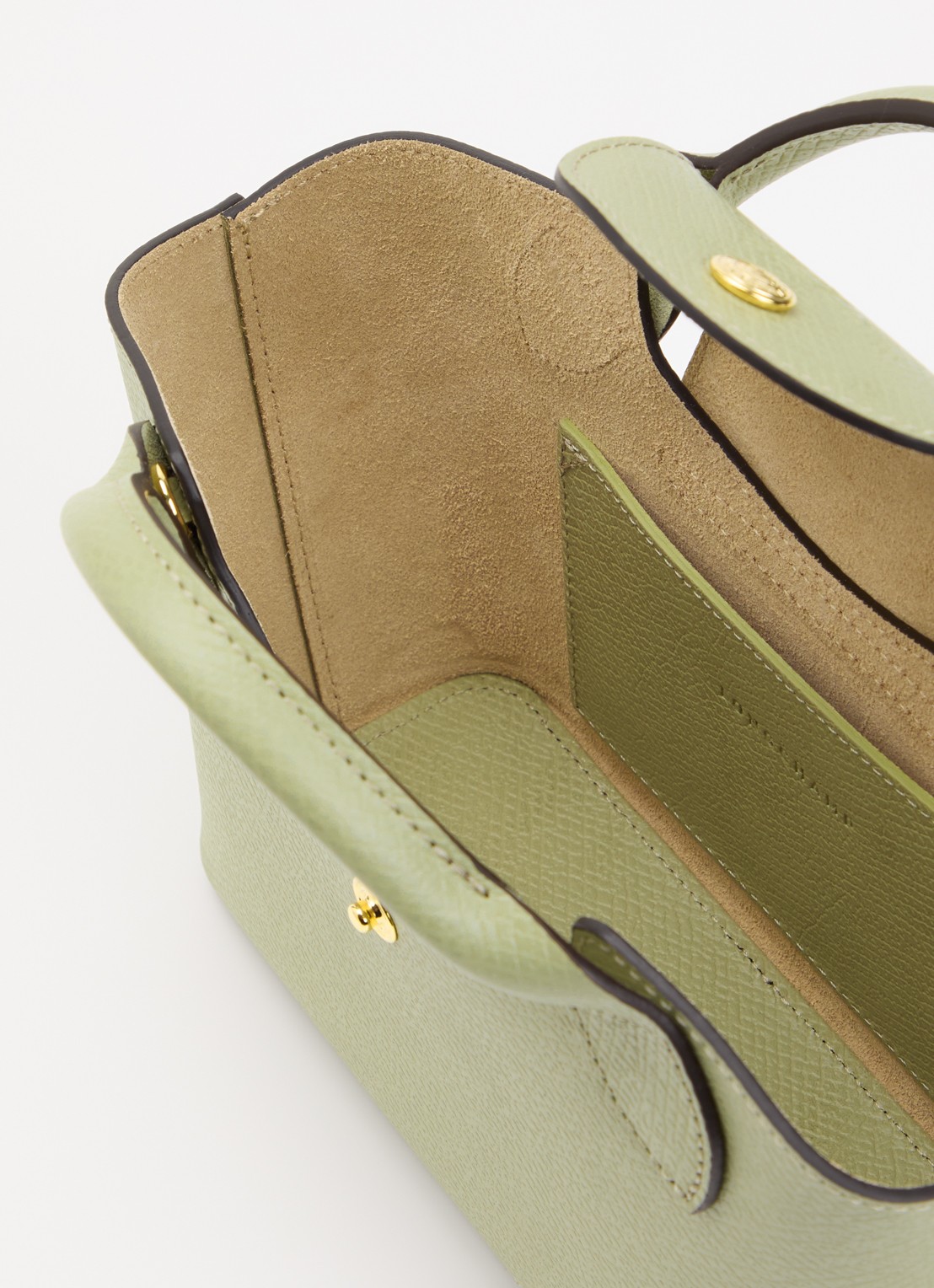 Longchamp Épure crossbodytas XS van leer met afneembare schouderriem - detail 2 lindegroen