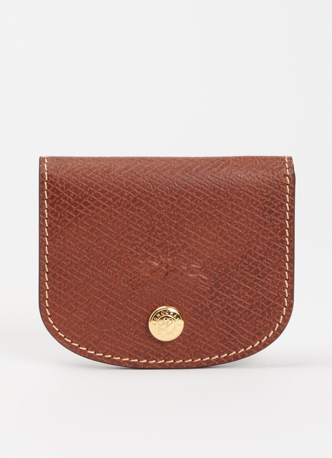 Longchamp Épure kaarthouder van leer - voorkant 2 bruin