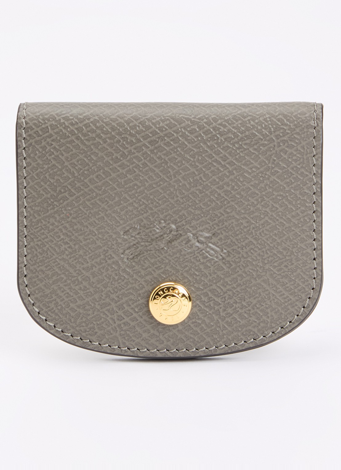Longchamp Épure kaarthouder van leer - voorkant grijs