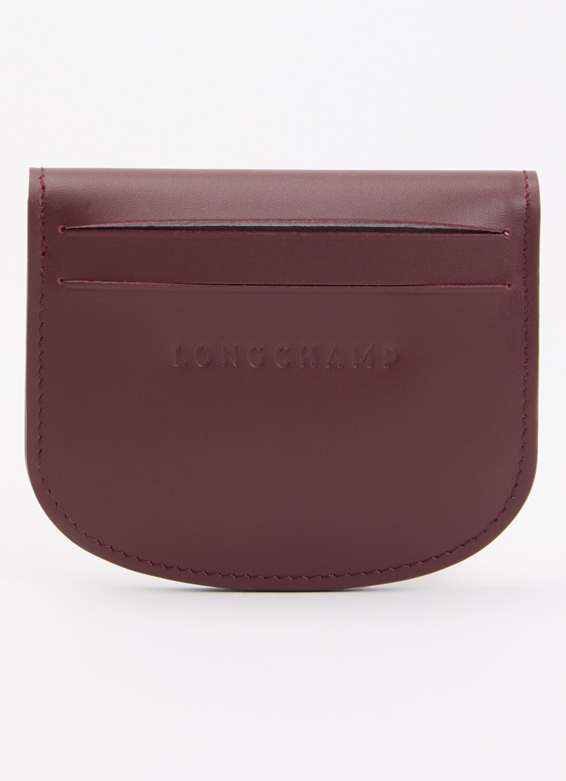 Longchamp Épure pasjeshouder van leer - achterkant bordeauxrood