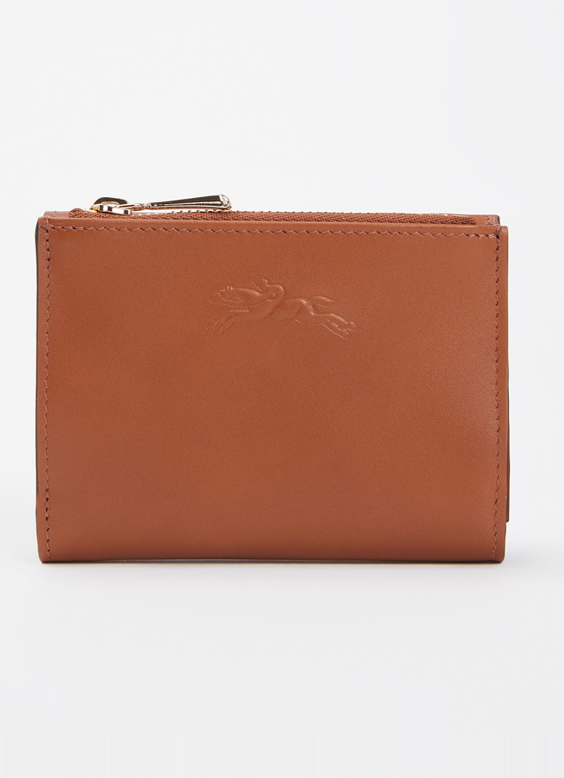 Longchamp Épure portemonnee van leer - voorkant cognac