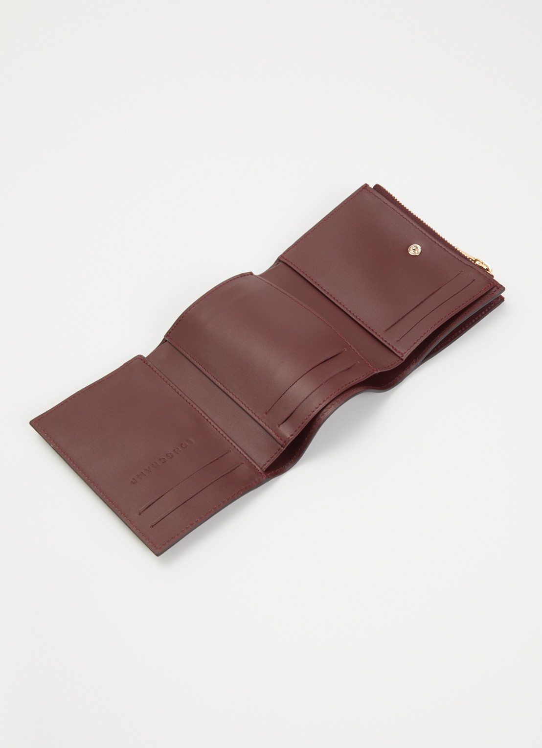 Longchamp Épure portemonnee van leer - detail 3 bordeauxrood