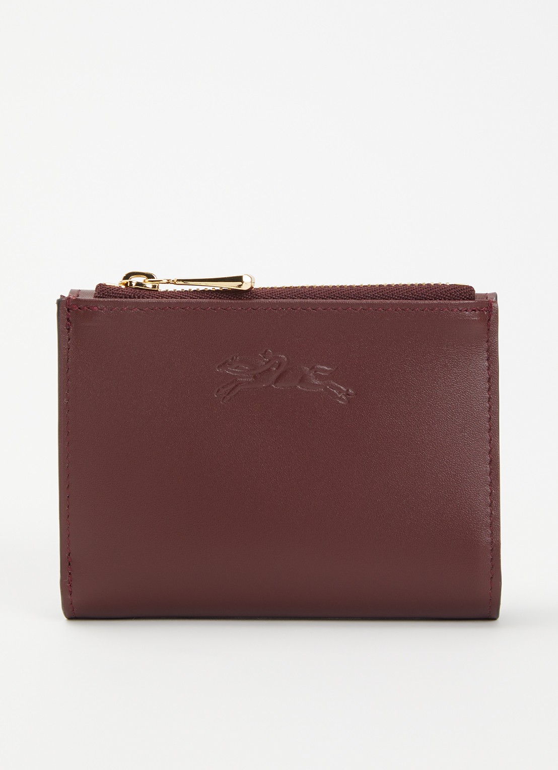 Longchamp Épure portemonnee van leer - voorkant bordeauxrood