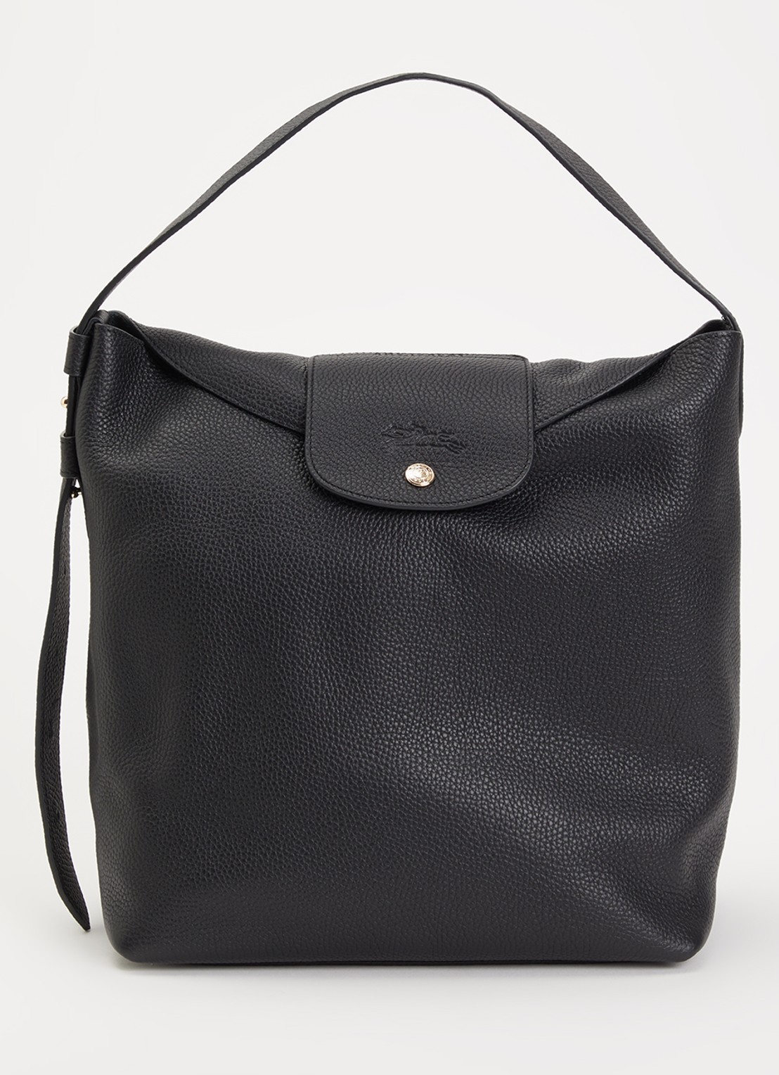 Longchamp Le Cadence schoudertas L van leer - voorkant zwart