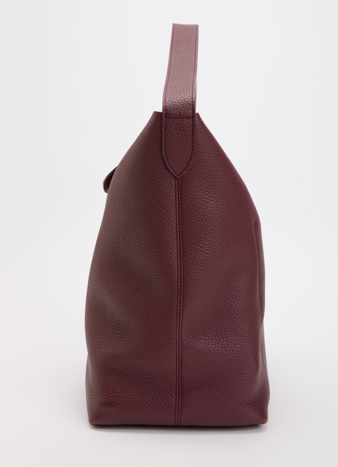 Longchamp Le Cadence schoudertas L van leer - detail 4 bordeauxrood