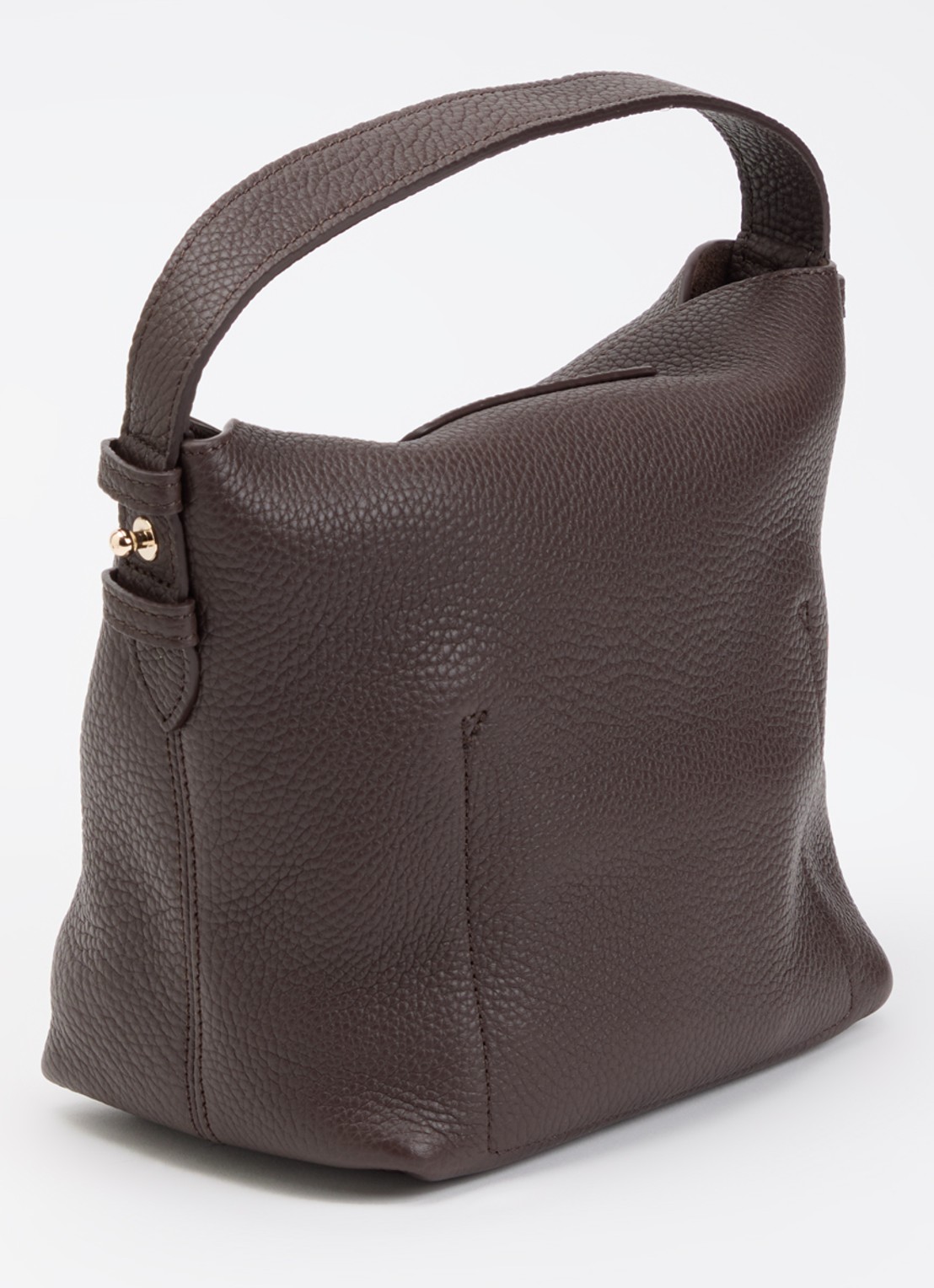 Longchamp Le Cadence schoudertas S van leer - achterkant 5 kastanjebruin