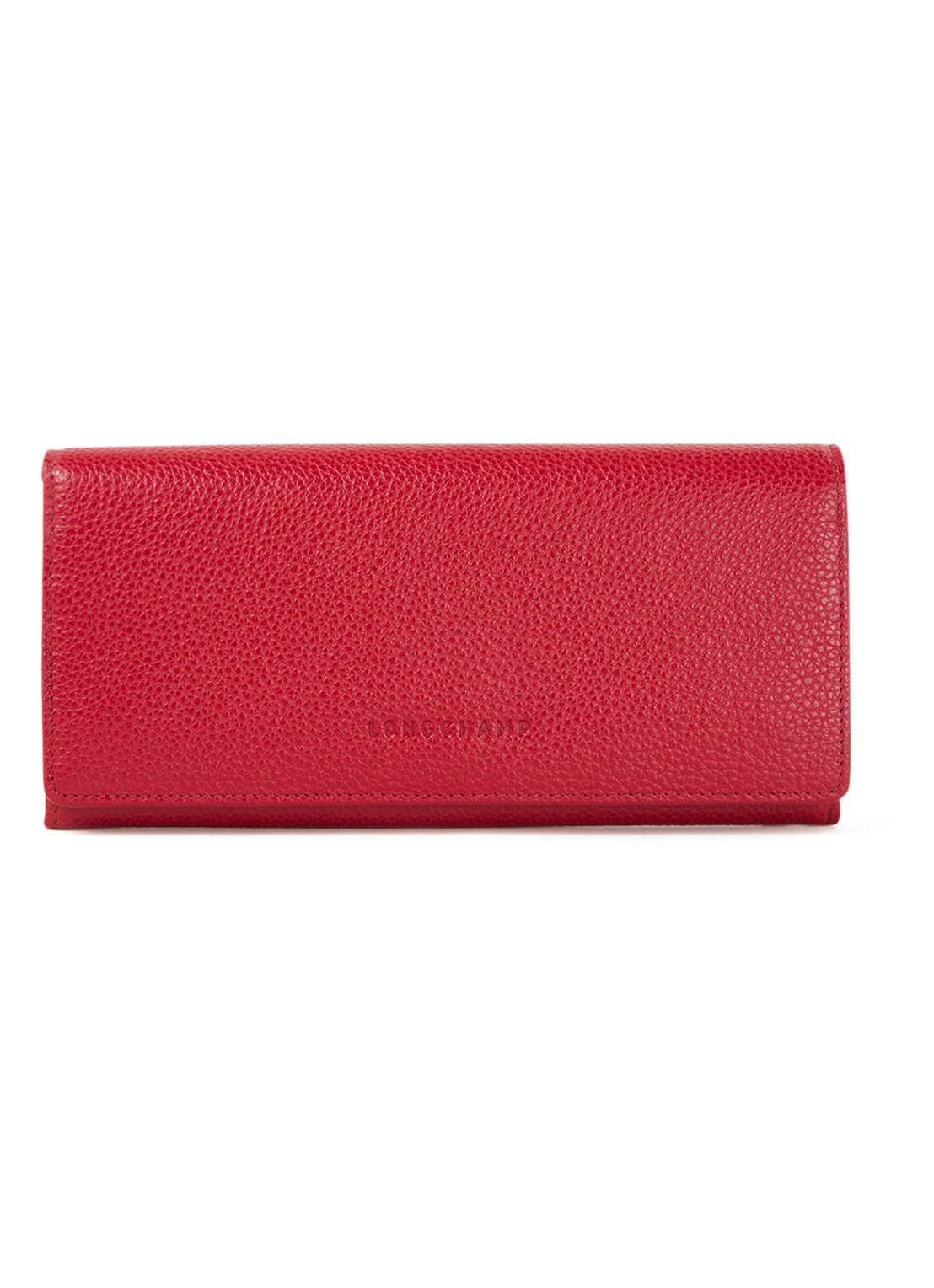 Longchamp Le Foulonné Continental van leer - voorkant 2 steenrood
