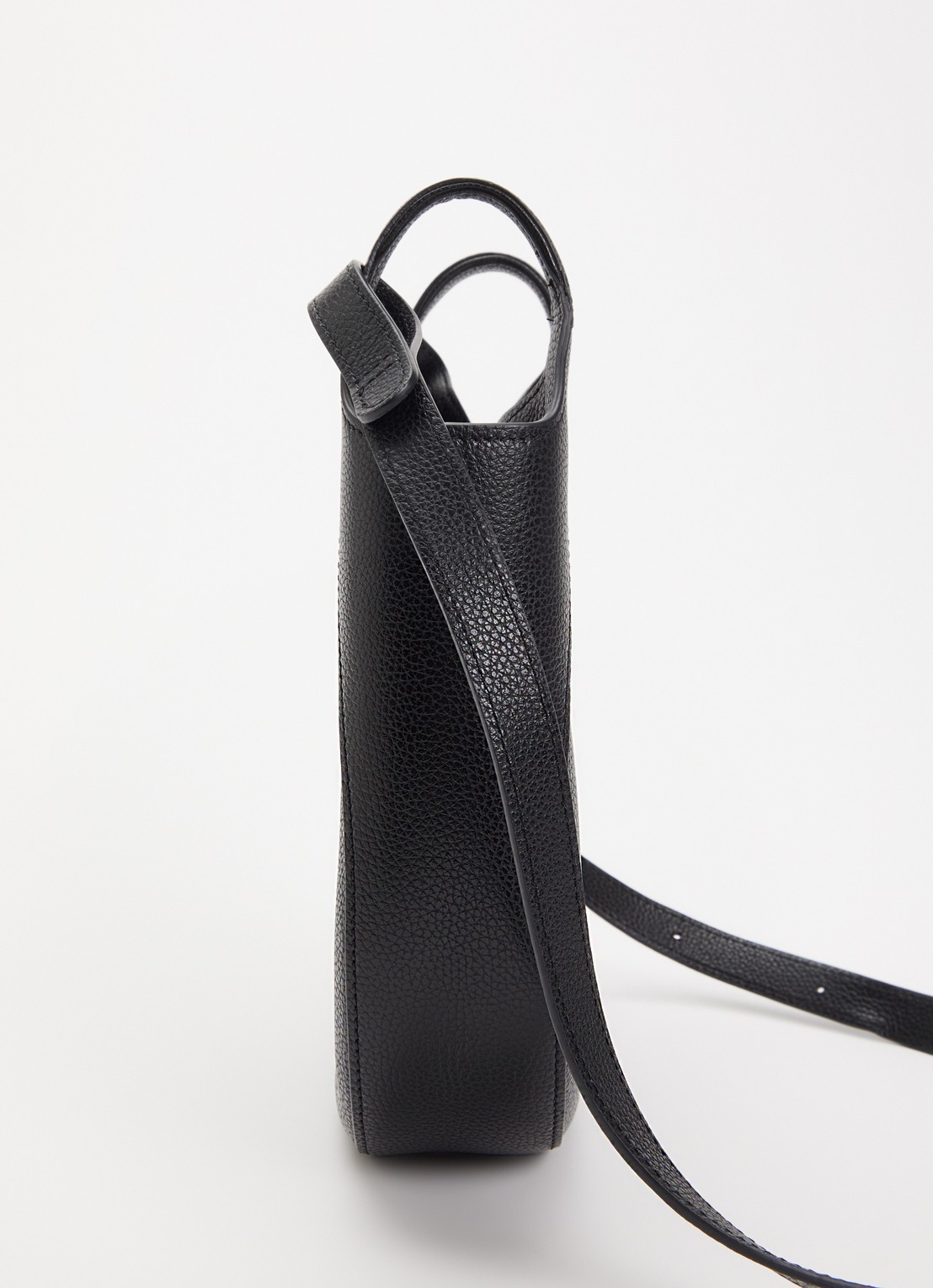 Longchamp Le Foulonné crossbodytas S van leer - detail 4 zwart